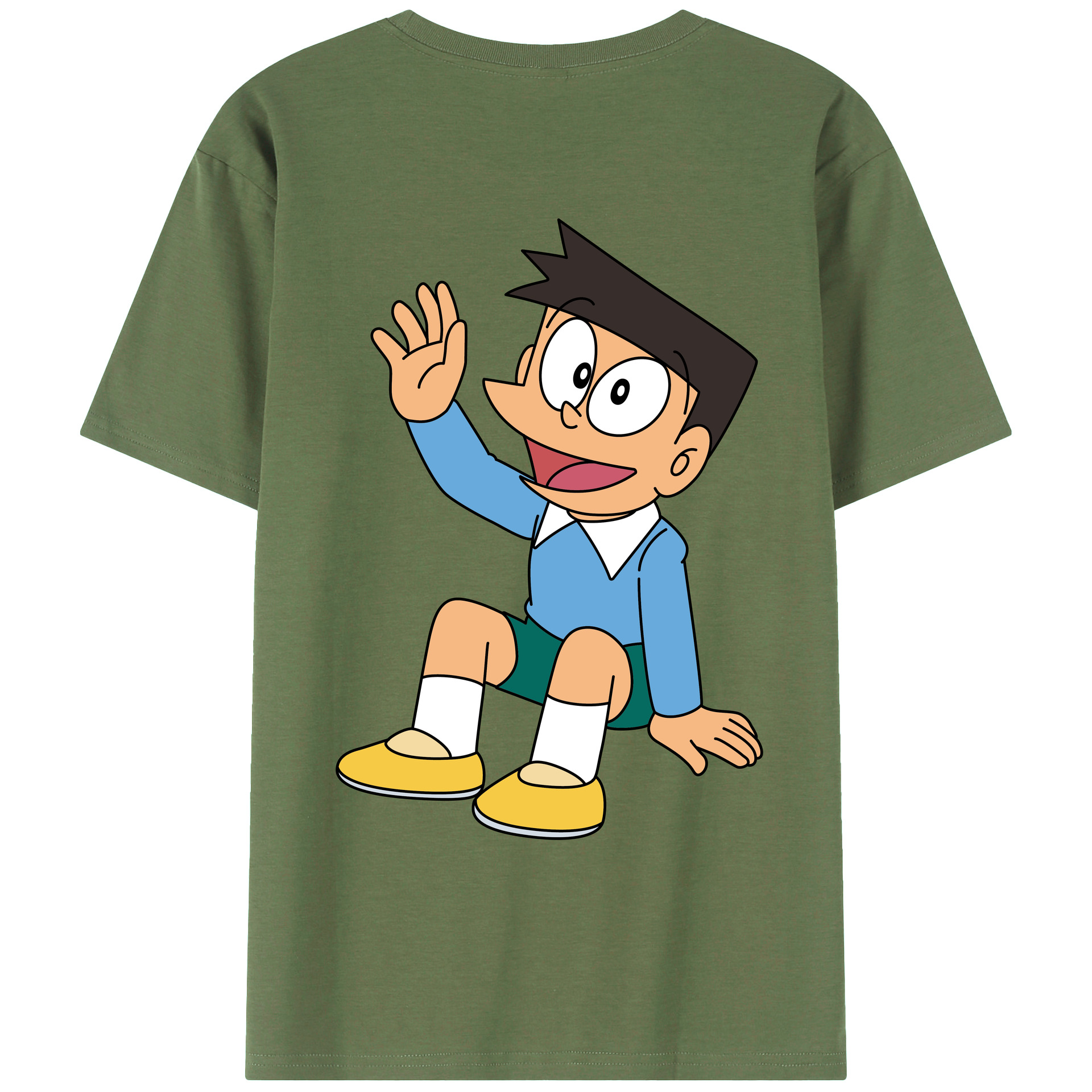 （画像用） ドラえもん 骨川 スネ夫 Doraemon Honekawa Suneo 綿100％ メンズ半袖Tシャツ（バックプリント） 通気性